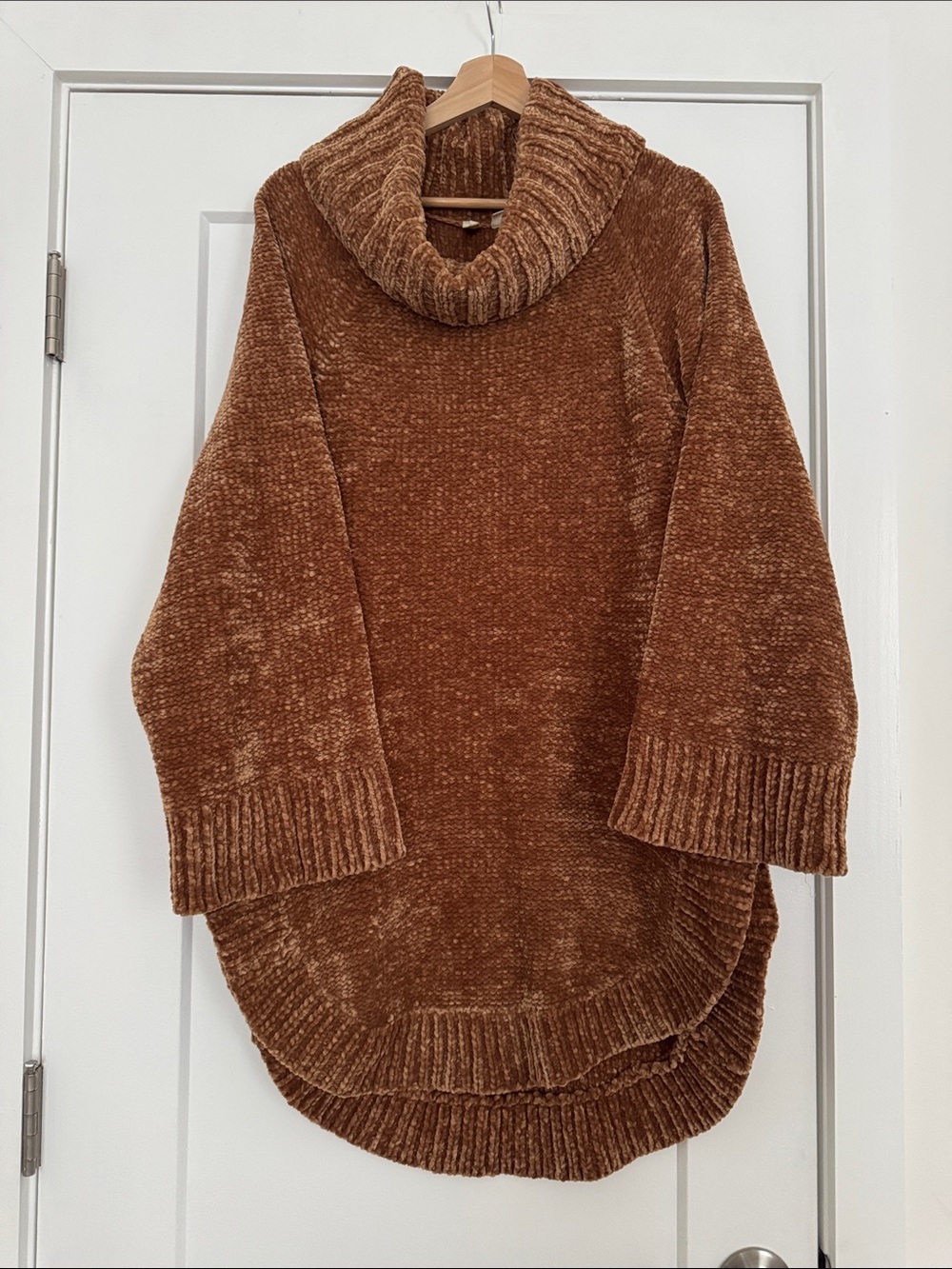 Anthropologie Cinnamon Chenille Cowl-Neck Sweater 🧸
